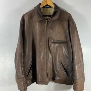 Rare Vintage motorcycle style genuine thick leather jacket